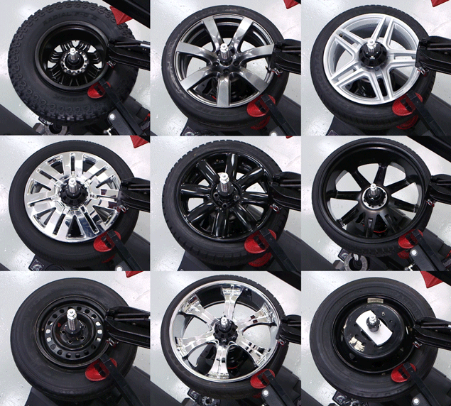 gif thumbnail of tire collage on revolution tire changer